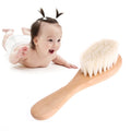 Baby Hairbrush & Scalp Massager – Soft Wooden Handle Newborn Comb
