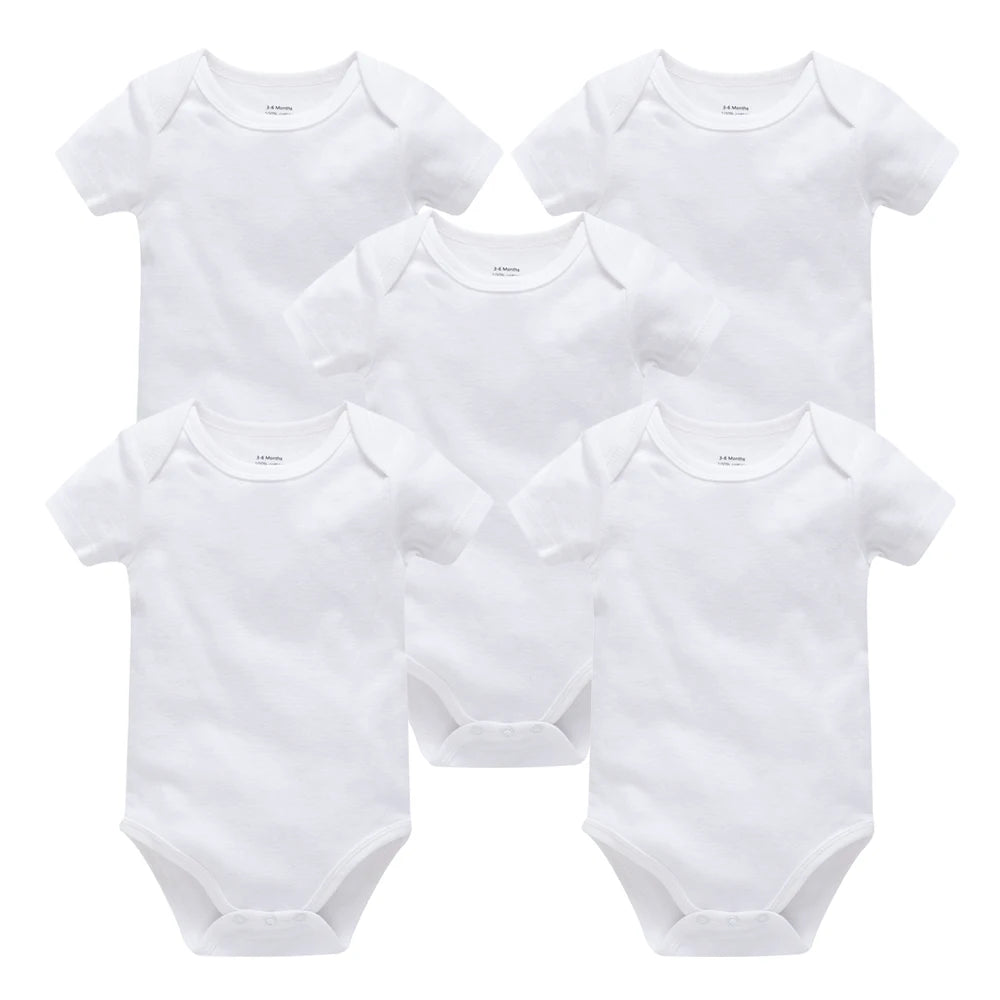 3-5 Pack Baby Unisex White Cotton Bodysuits 0-24 Months