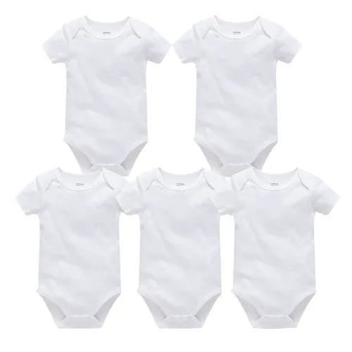 3-5 Pack Baby Unisex White Cotton Bodysuits 0-24 Months