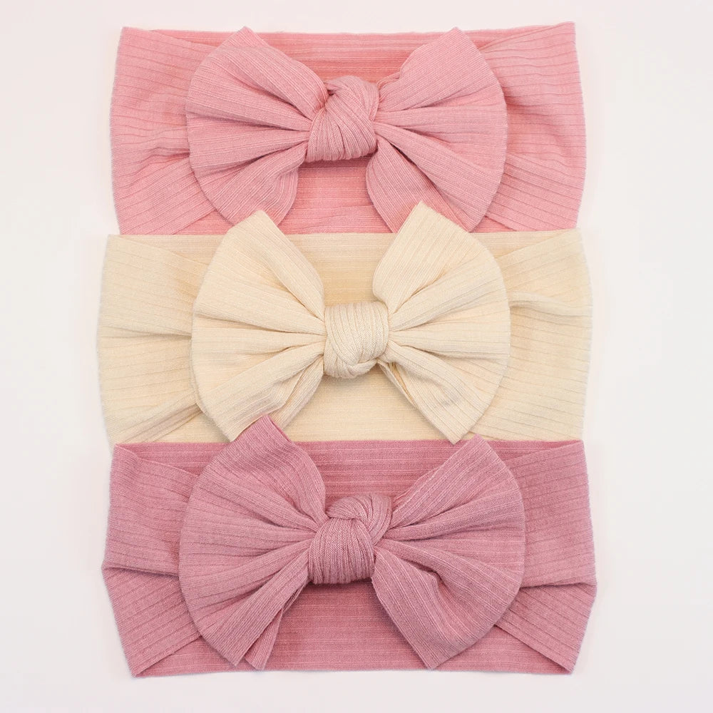 3-Pack Baby Girl Bow Headbands Elastic Turban Hair Accessories