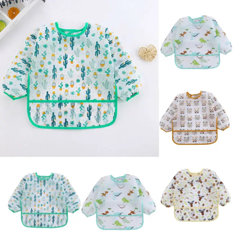 Baby Waterproof Long Sleeve Art Smock Bib 0-6 Years
