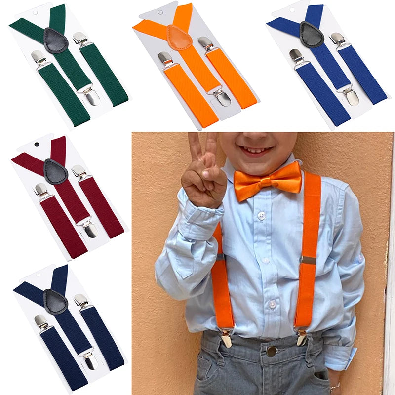 Kids Colorful Suspenders & Bow Tie Set