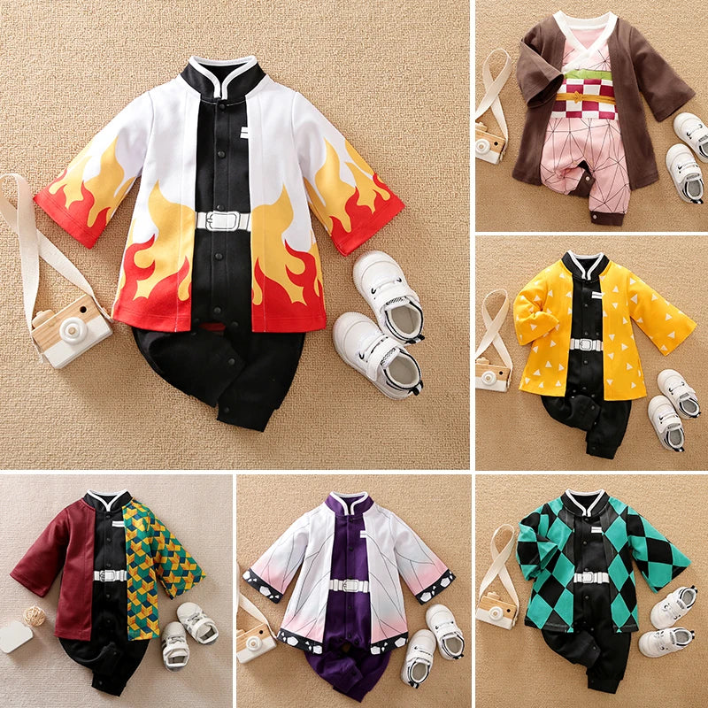 Newborn Baby Anime Cape Style Cotton Bodysuit Boys Girls