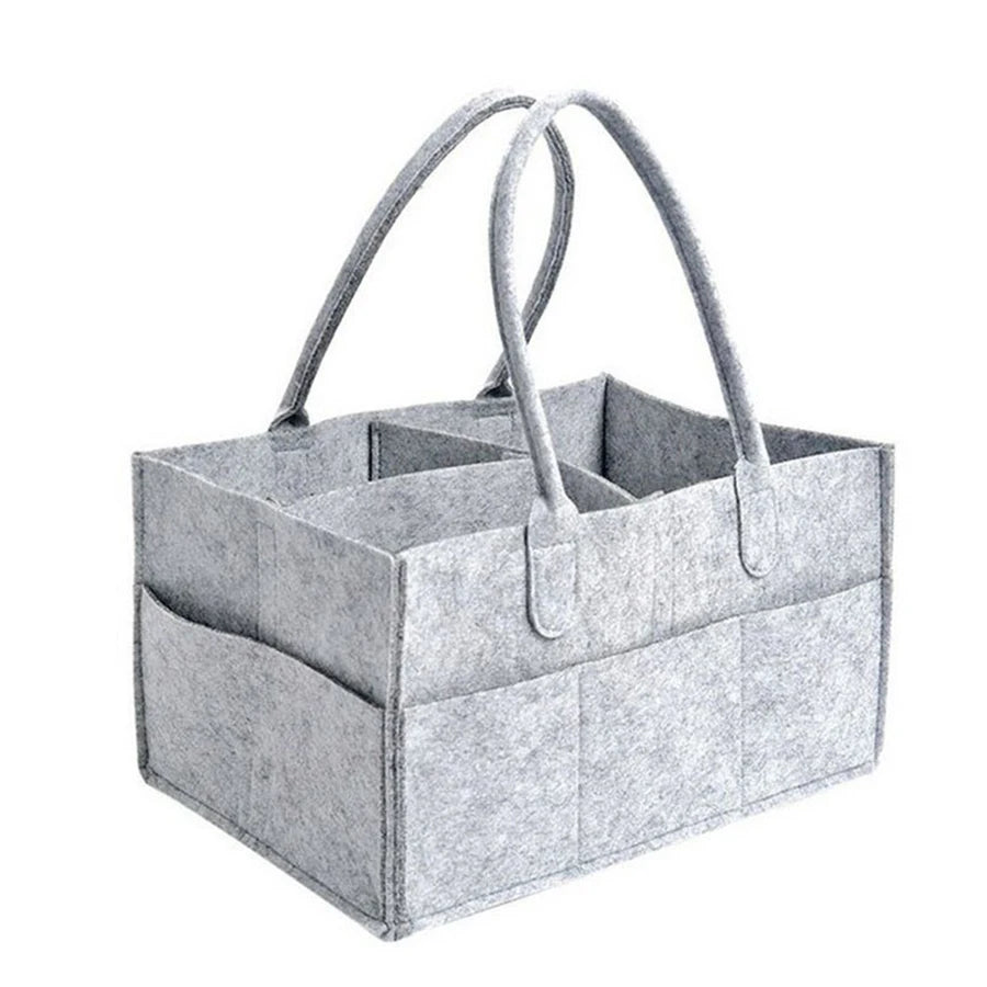 Large Capacity Felt Baby Diaper Storage Bag Organizer
