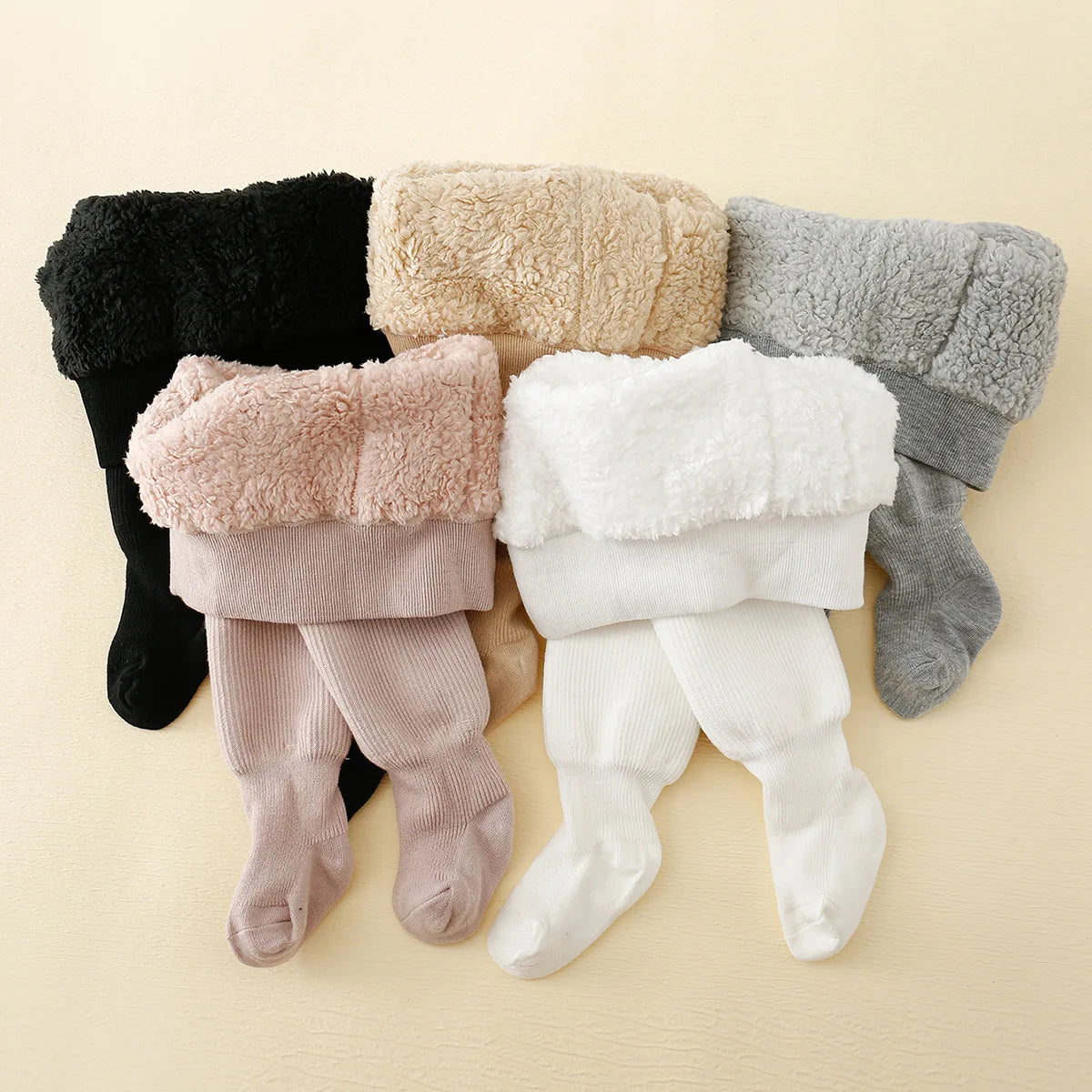 Baby Girls Polar Fleece Striped Warm Leggings Tights Winter