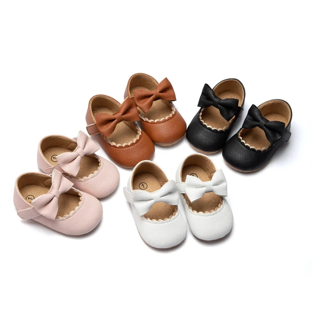 Baby Girl Bowknot Party Dress Shoes Anti-Slip Crib Shoes