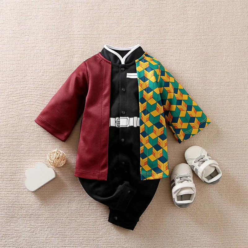 Newborn Baby Anime Cape Style Cotton Bodysuit Boys Girls