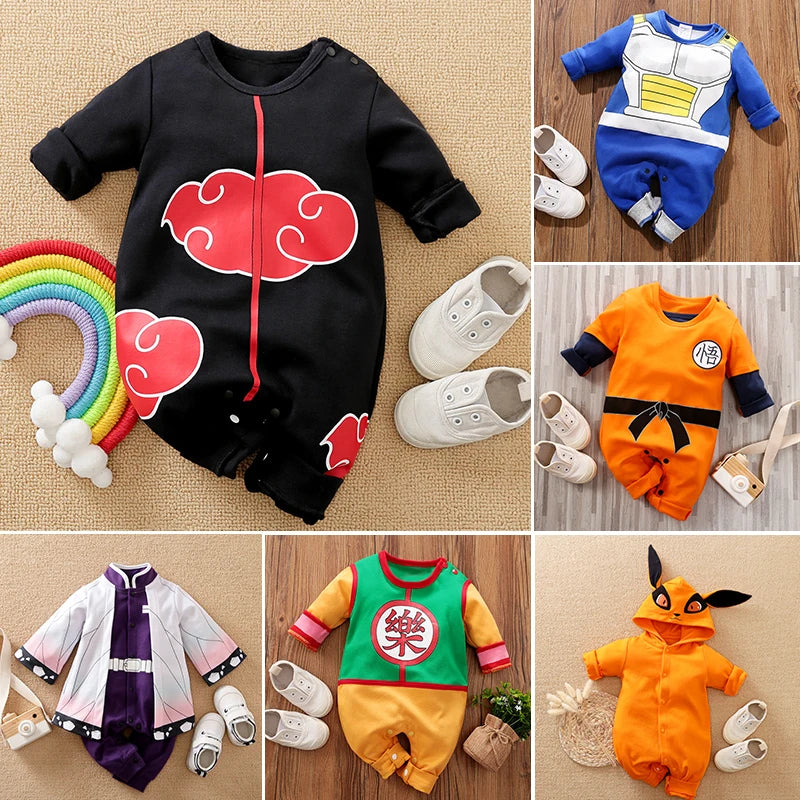 Newborn Baby Anime Cape Style Cotton Bodysuit Boys Girls
