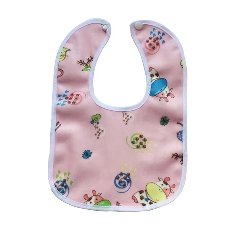 Baby Cartoon Snap Waterproof Crystal Velvet Bib Saliva Towel