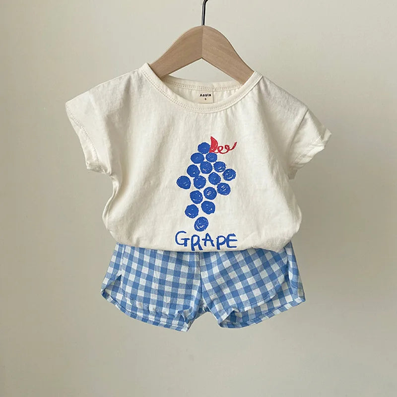 Baby Summer Sleeveless Cotton Pajamas Set Cartoon Nightwear