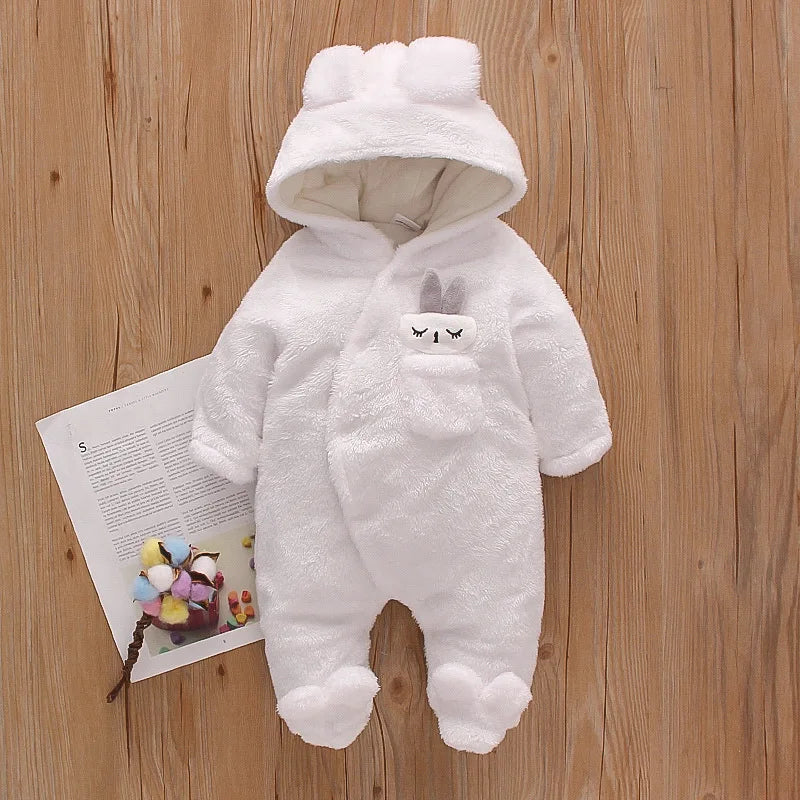 Baby Warm Plush Cartoon Dog Rabbit Crawling Suit 0-2 Years