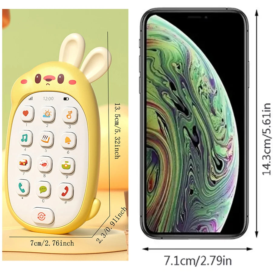 Baby Rabbit Music Phone Toy Chewable Puzzle Multifunctional