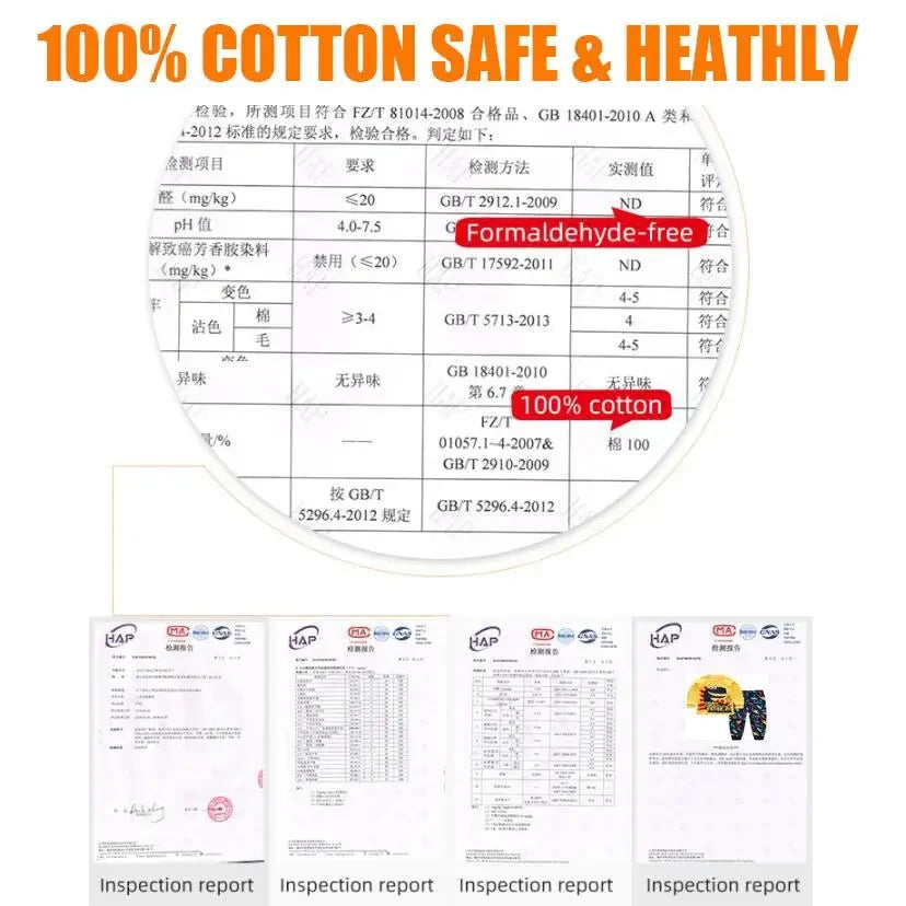 Kids Cotton Autumn Winter Clothing Pants Sleepwear Set Christmas