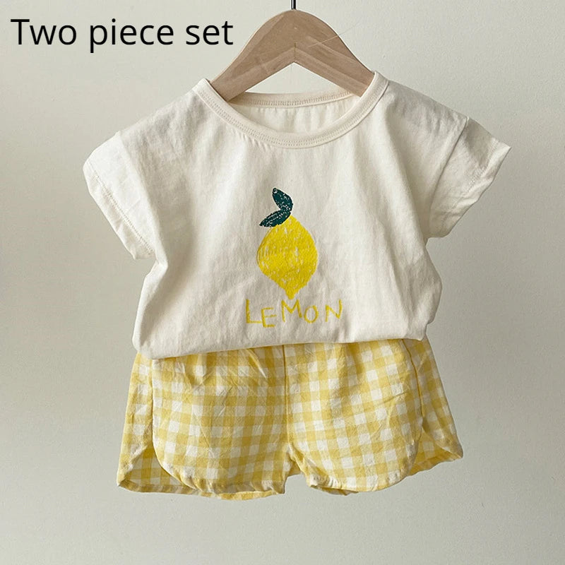 Baby Summer Sleeveless Cotton Pajamas Set Cartoon Nightwear