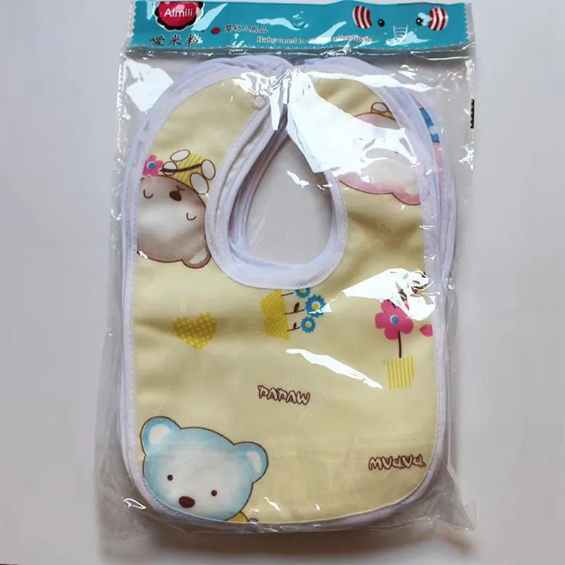 Baby Cartoon Snap Waterproof Crystal Velvet Bib Saliva Towel