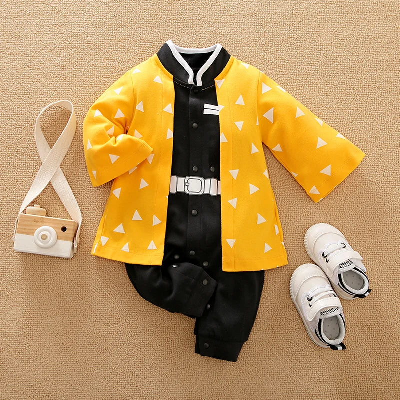 Newborn Baby Anime Cape Style Cotton Bodysuit Boys Girls