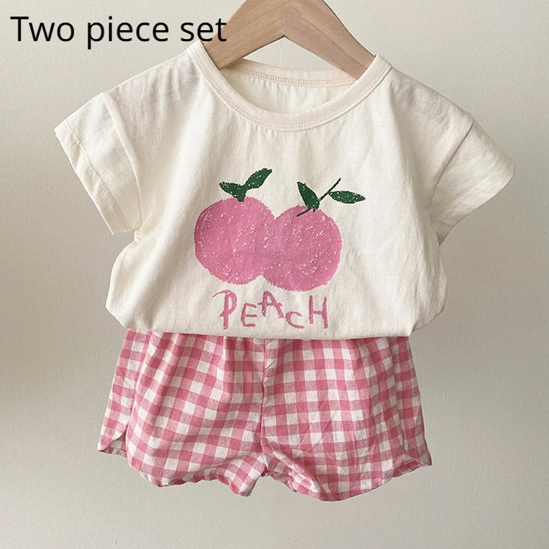 Baby Summer Sleeveless Cotton Pajamas Set Cartoon Nightwear