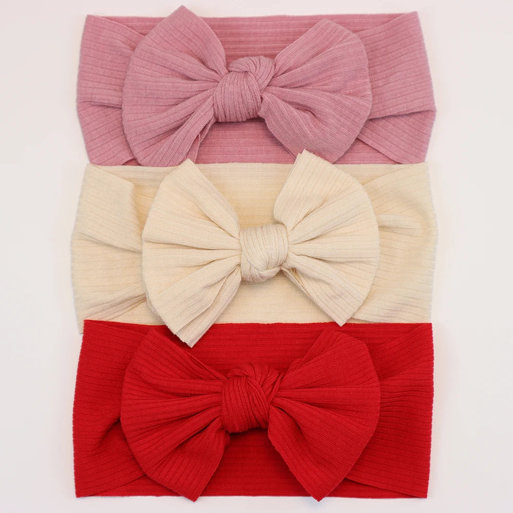 3-Pack Baby Girl Bow Headbands Elastic Turban Hair Accessories