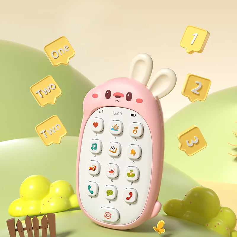 Baby Rabbit Music Phone Toy Chewable Puzzle Multifunctional