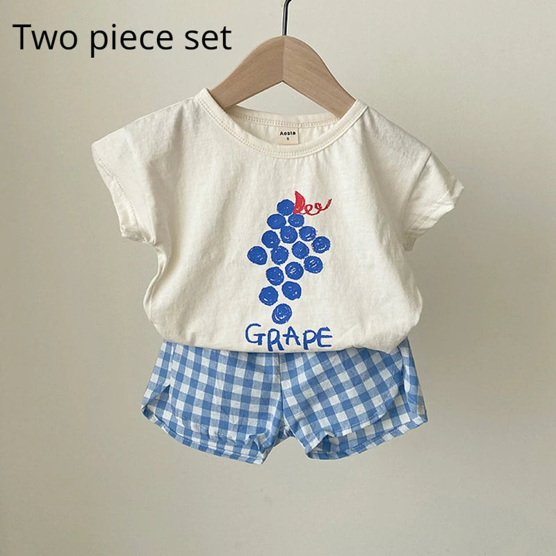 Baby Summer Sleeveless Cotton Pajamas Set Cartoon Nightwear