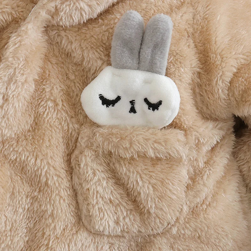 Baby Warm Plush Cartoon Dog Rabbit Crawling Suit 0-2 Years
