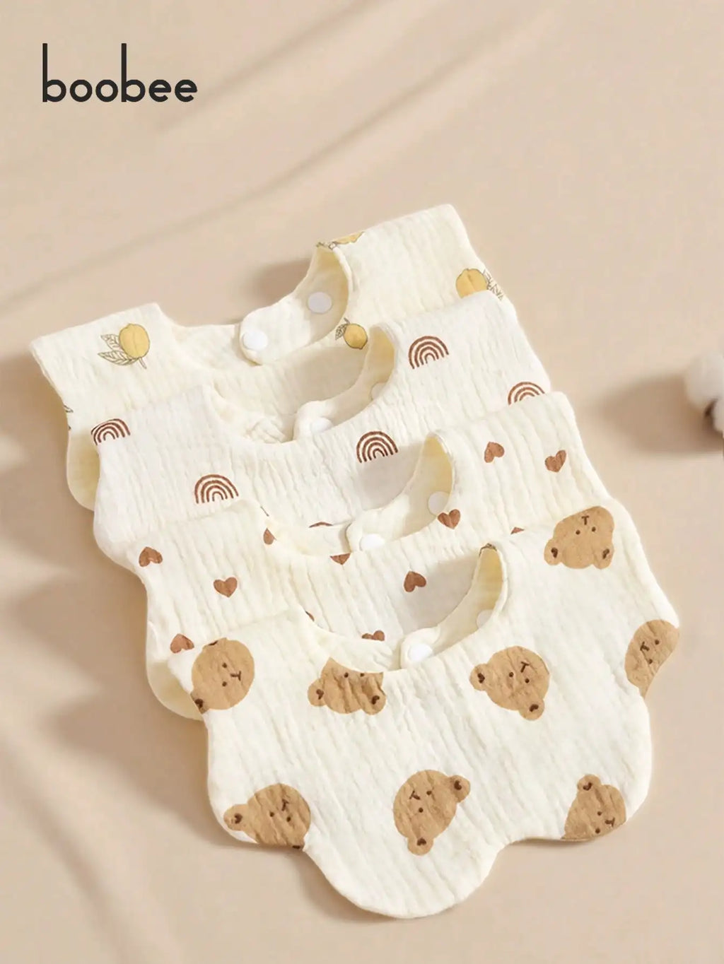 4-Pack Ultra-Soft Baby Bibs with Snap Button | Ages 0-3