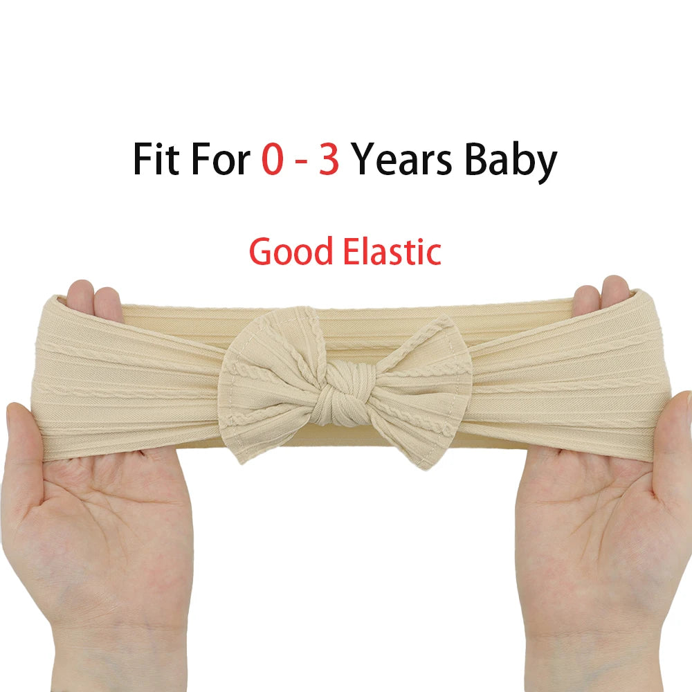 3-Pack Baby Girl Bow Headbands Elastic Turban Hair Accessories