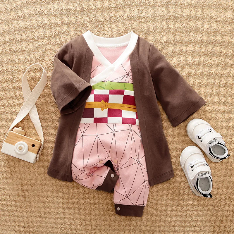 Newborn Baby Anime Cape Style Cotton Bodysuit Boys Girls