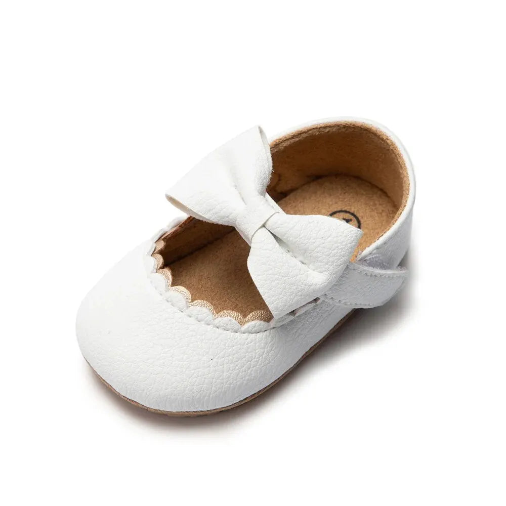 Baby Girl Bowknot Party Dress Shoes Anti-Slip Crib Shoes