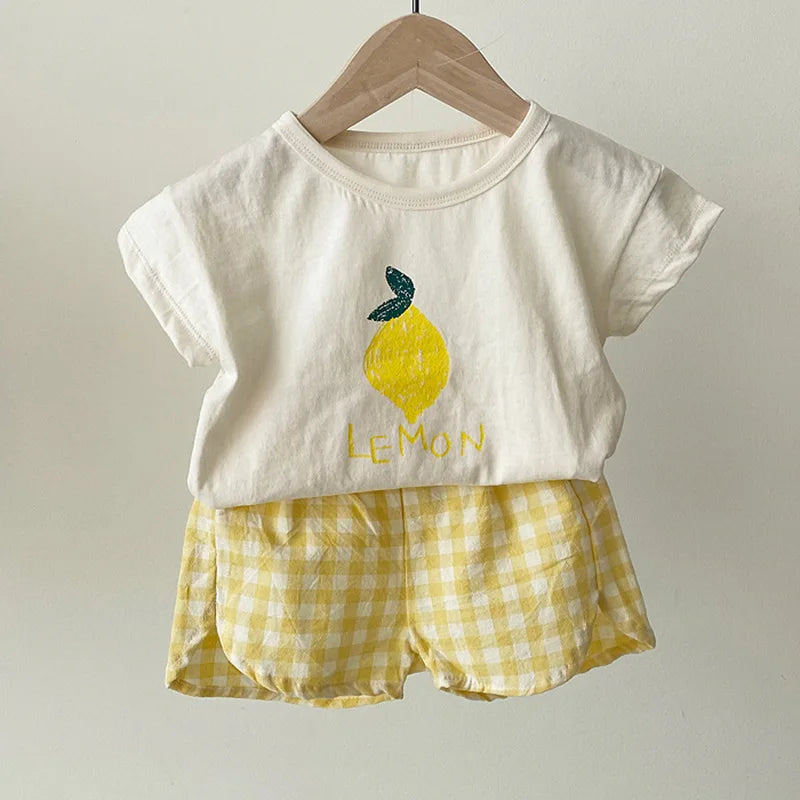 Baby Summer Sleeveless Cotton Pajamas Set Cartoon Nightwear