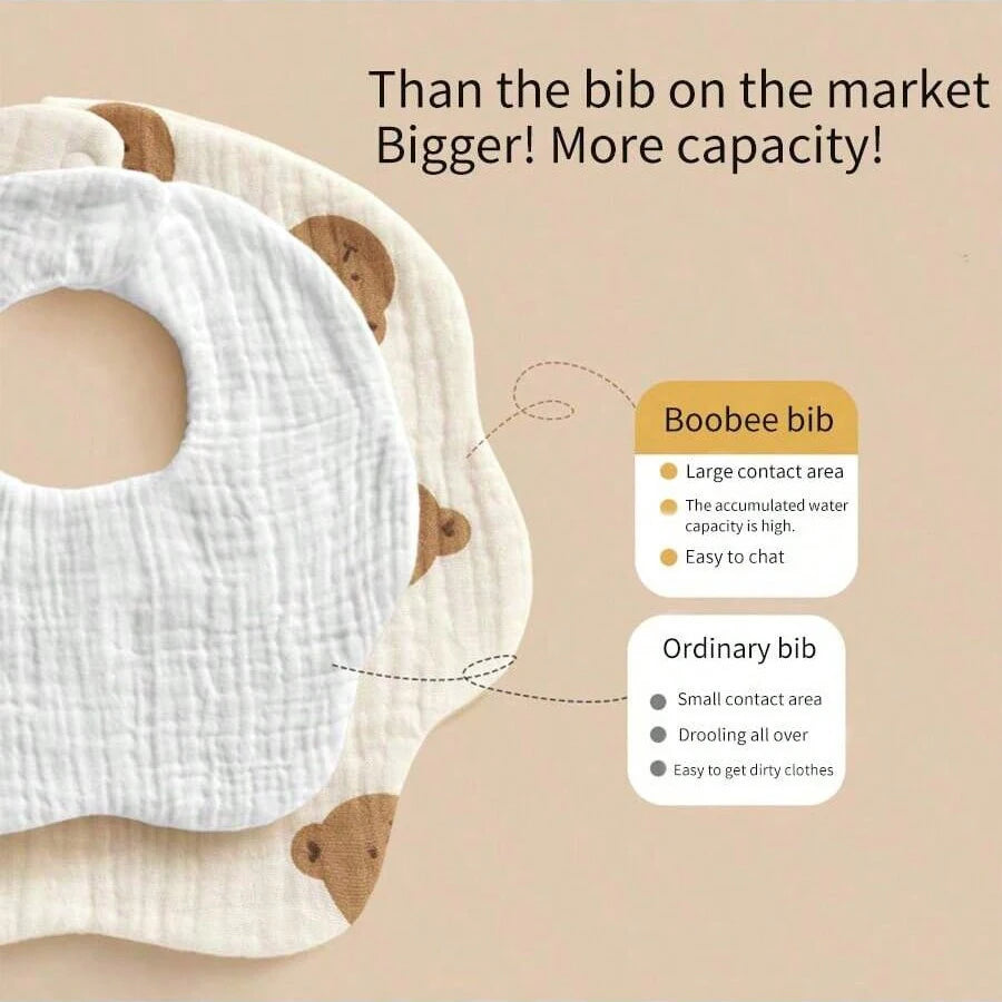 4-Pack Ultra-Soft Baby Bibs with Snap Button | Ages 0-3