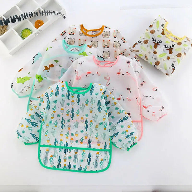 Baby Waterproof Long Sleeve Art Smock Bib 0-6 Years