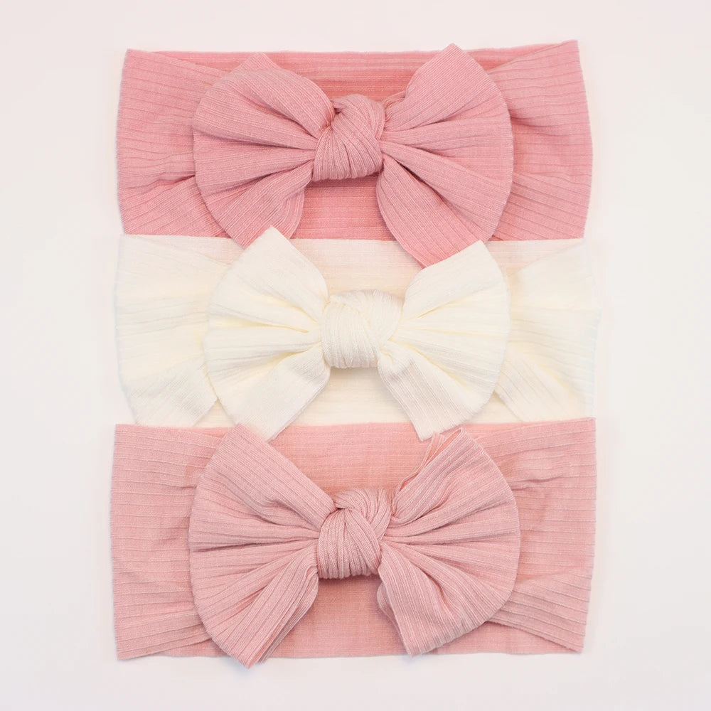 3-Pack Baby Girl Bow Headbands Elastic Turban Hair Accessories