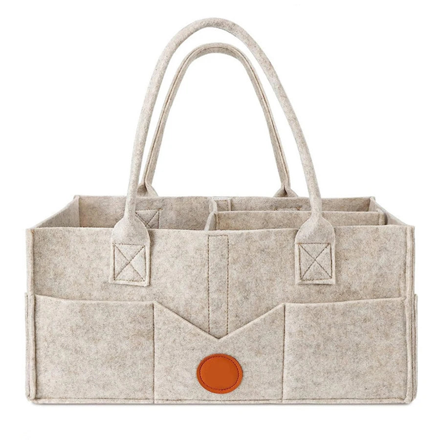 Large Capacity Felt Baby Diaper Storage Bag Organizer