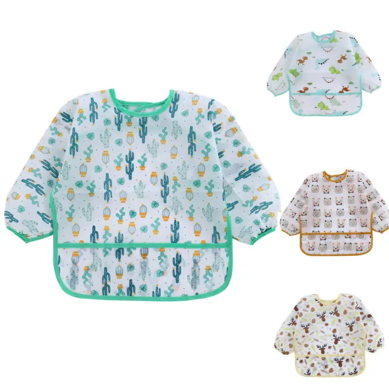Baby Waterproof Long Sleeve Art Smock Bib 0-6 Years