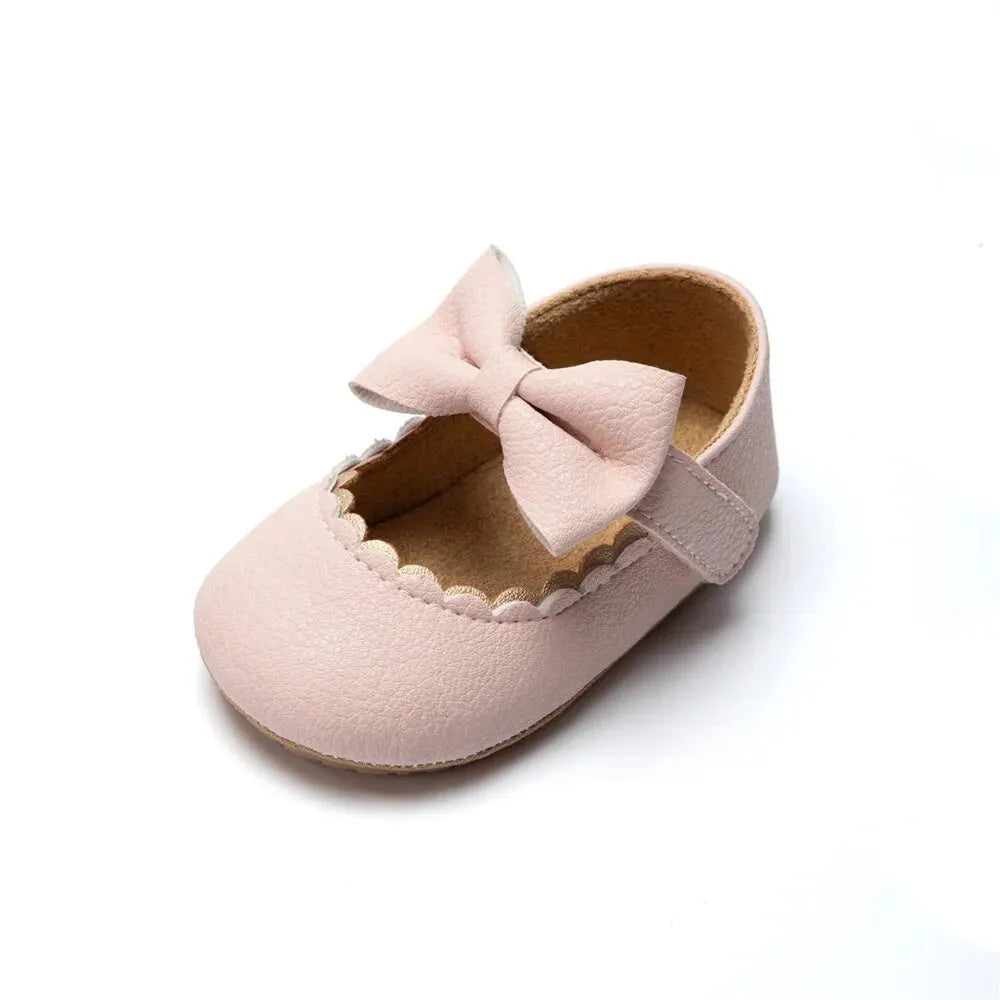 Baby Girl Bowknot Party Dress Shoes Anti-Slip Crib Shoes