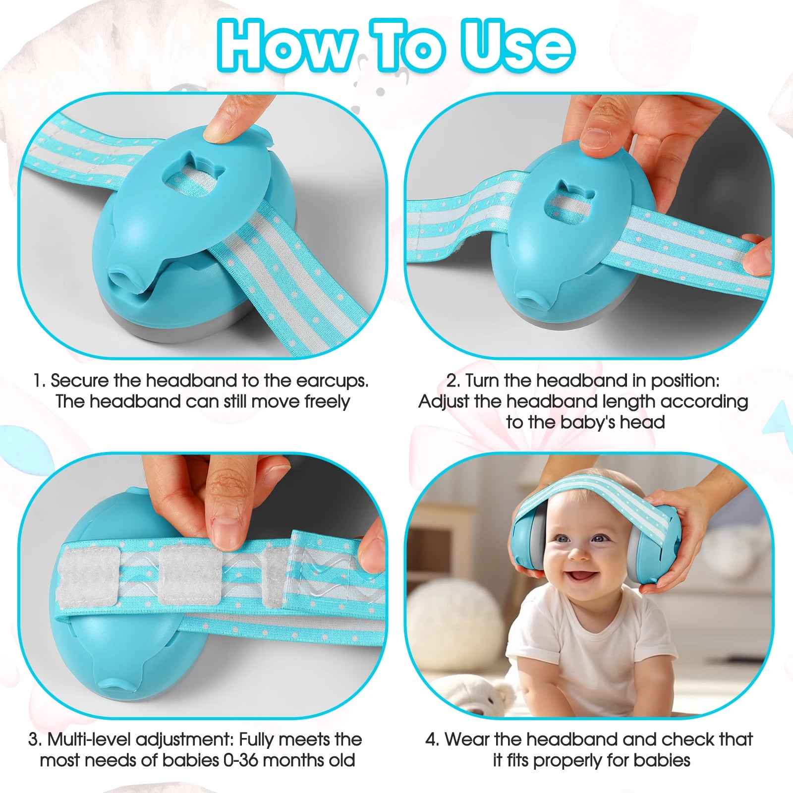 Baby Noise Cancelling Headphones Ear Protection for Newborns