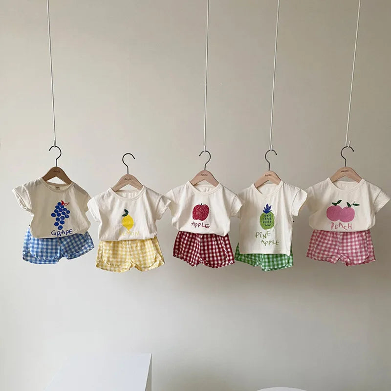 Baby Summer Sleeveless Cotton Pajamas Set Cartoon Nightwear